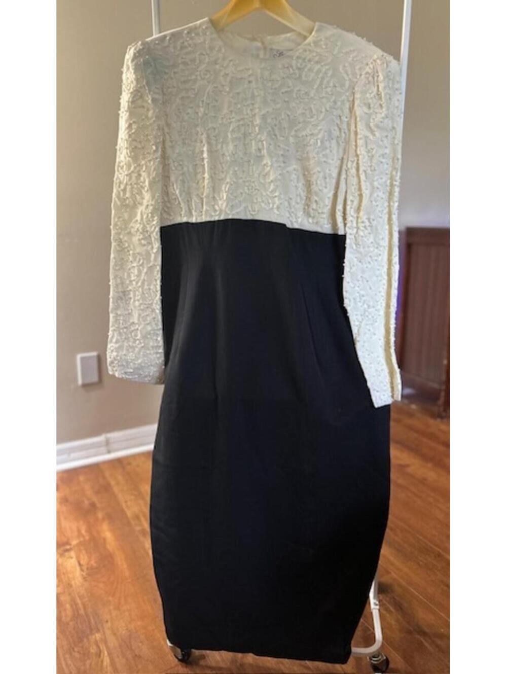Sarah Elizabeth Vintage Two-Tone Long Sleeve Dress Size 14